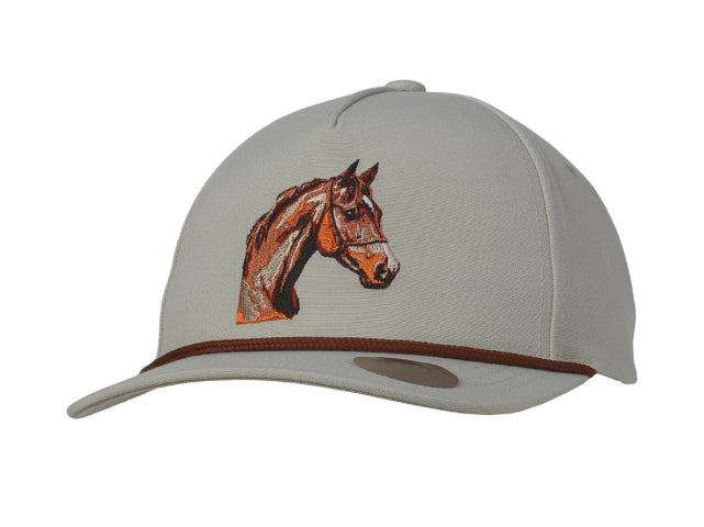 RANCH CRAFT ORIGINALS MENS SNAP BACK CAP HORSE HEAD TAN