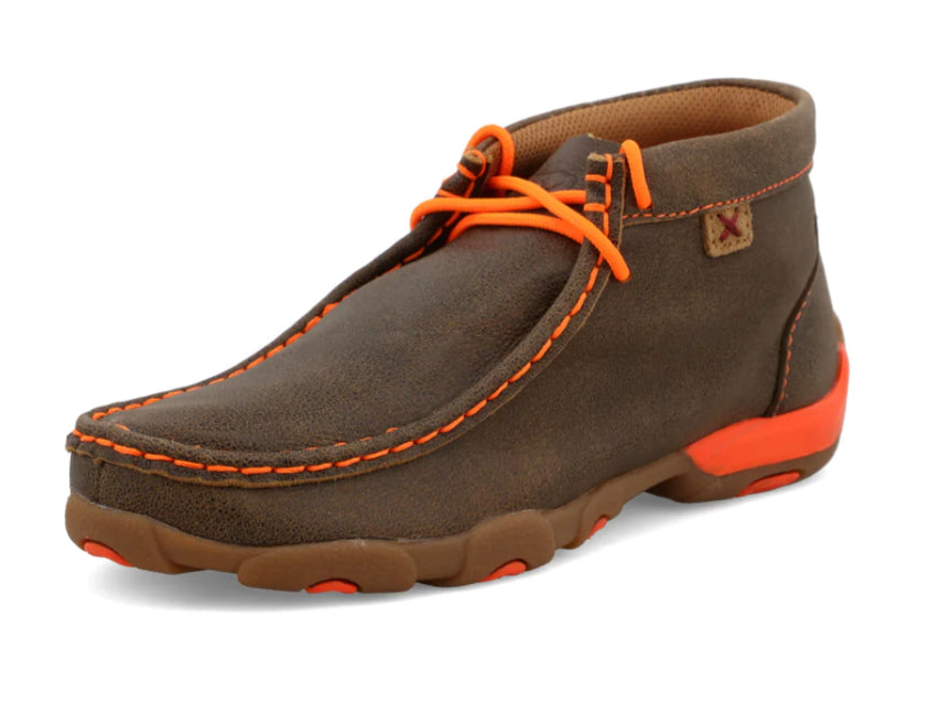 TWISTED X YOUTH CHUKKA DRIVING MOC IN ORANGE