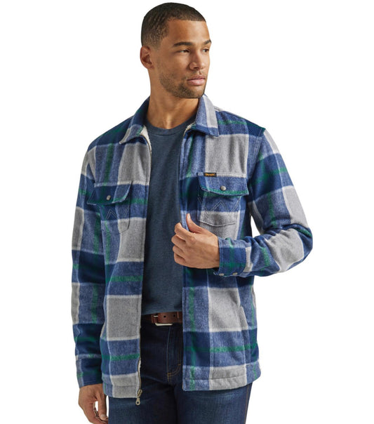 WRANGLER MENS FLANNEL SHIRT JACKET-SHERPA LINED