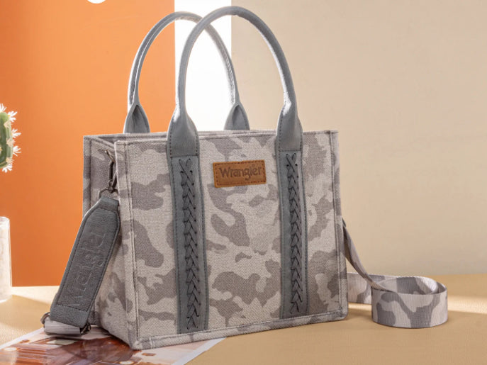 WRANGLER CAMO PRINT CONCEALED CARRY CROSSBODY TOTE