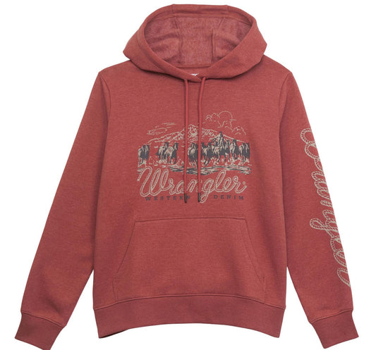 WRANGLER RETRO MENS HOODIE IN COWHIDE