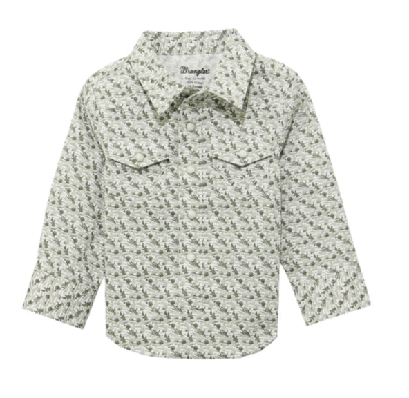 WRANGLER BABY AND TODDLER BOYS CACTUS PRINT SNAP SHIRT