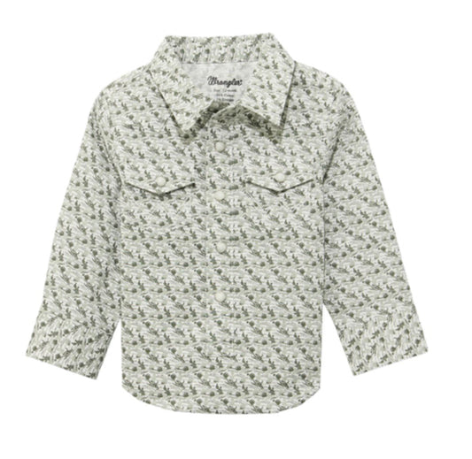 WRANGLER BABY AND TODDLER BOYS CACTUS PRINT SNAP SHIRT