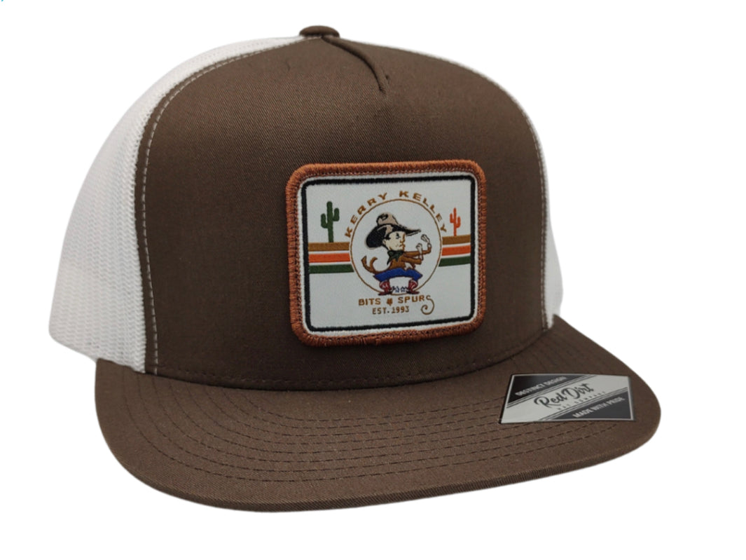 RED DIRT HAT CO KERRY KELLEY BROWN/WHITE 5 PANEL CAP