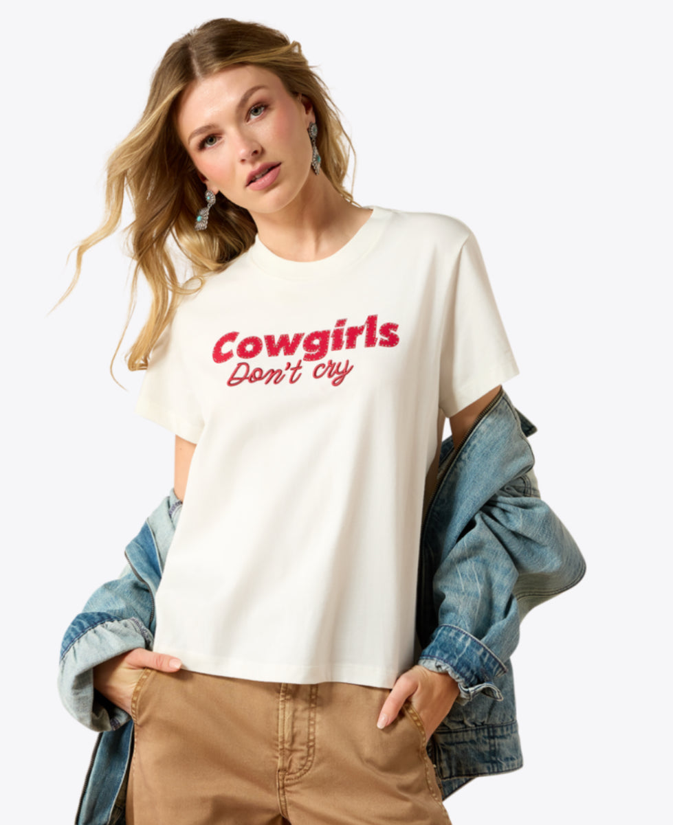 ARIAT WOMENS COWGIRLS DON’T CRY TSHIRT