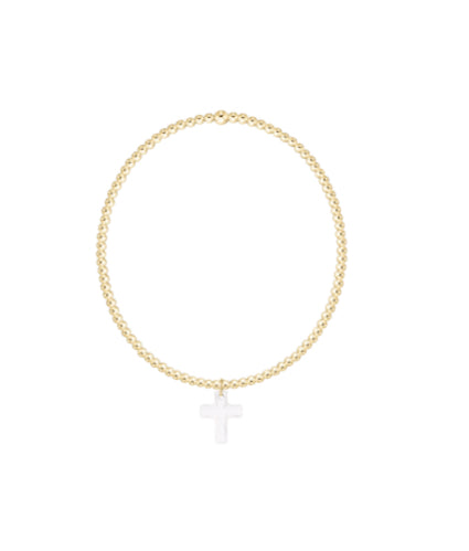 E NEWTON CLASSIC GOLD 2MM BRACELET-BLESSED CRYSTAL CHARM