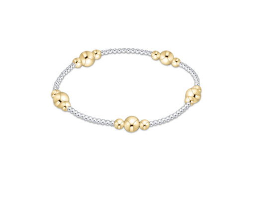 E NEWTON PURPOSE GOLD 6MM BEAD BRACELET-MIXED METAL