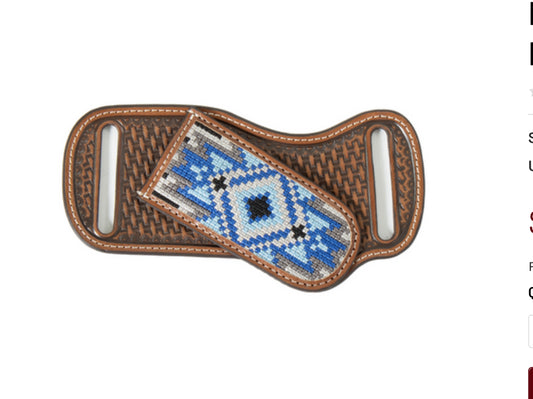 M&F WESTERN 3D BELT HORIZONTAL BASKET WEAVE BELT KNIFE SHEATH