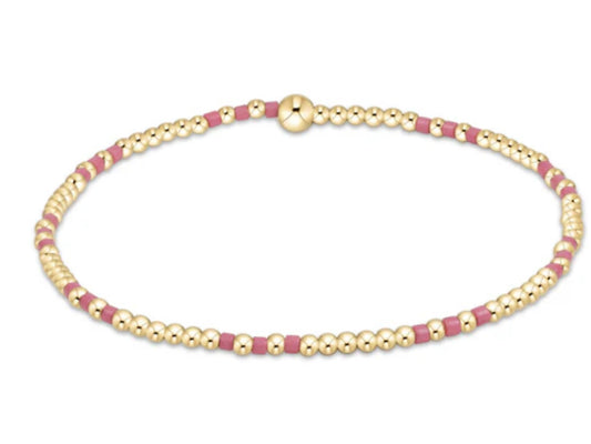 E NEWTON HOPE JOY PATTERN 2MM BEAD BRACELET BRIGHT PINK