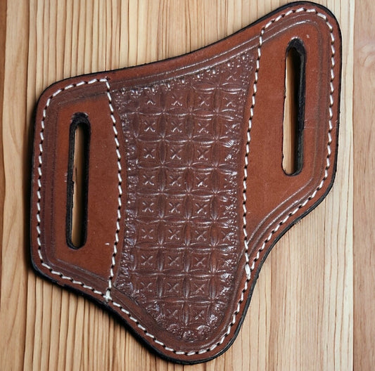 CIRCLE SH BASKET WEAVE PANCAKE KNIFE SHEATH