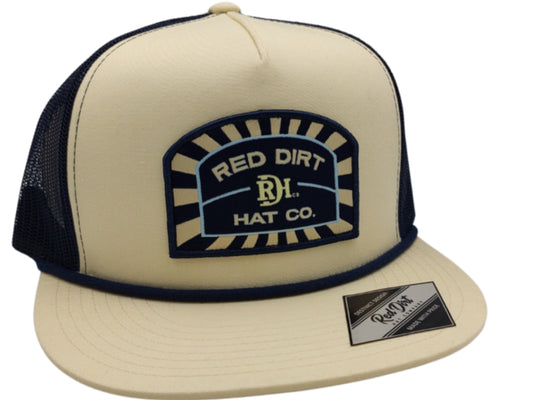 RED DIRT HAT CO THE CONDUCTOR-STONE/NAVY 5 PANEL SNAP BACK HAT