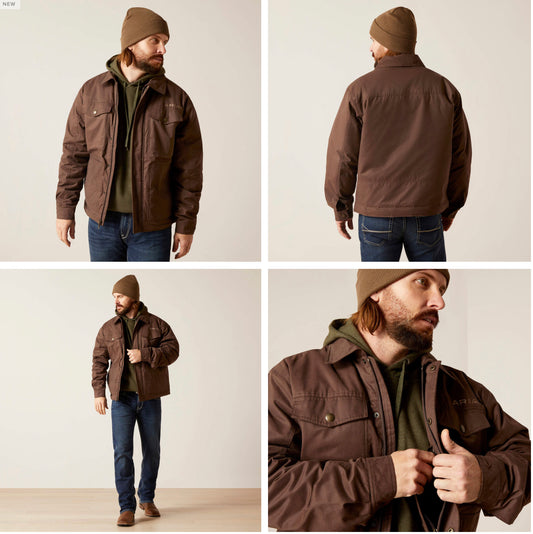 ARIAT MENS GRIZZLY CANVAS JACKET IN BRACKEN