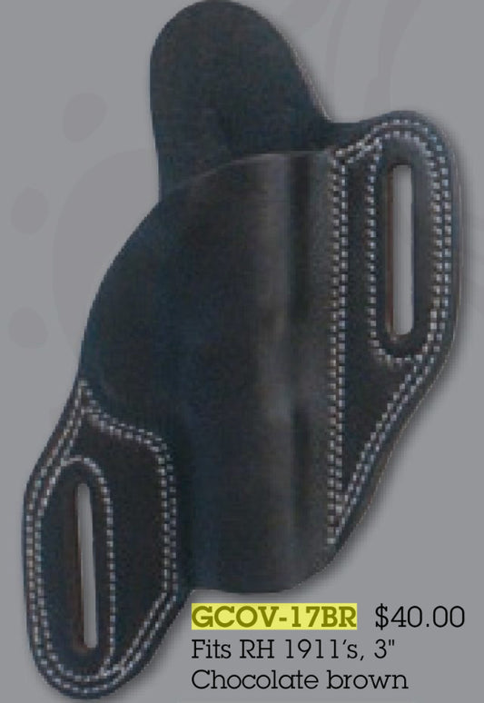 WESTERN FASHION GUN CAS, LEATHER, PLAIN BROWN