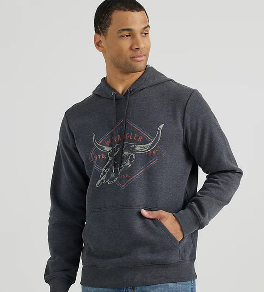 WRANGLER MENS WESTERN SKULL GRAPHIC HOODIE
