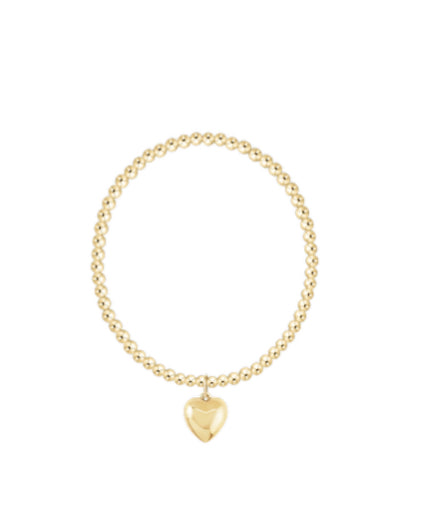 E NEWTON EXTENDS CLASSIC GOLD 3MM BRACELET-LOVE PLUSH GOLD CHARM