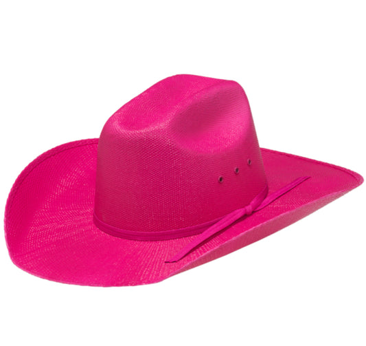 TWISTER YOUTH WESTERN HOT PINK STRAW HAT