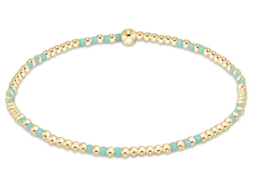 E NEWTON HOPE JOY PATTERN 2MM BEAD BRACELET MINT