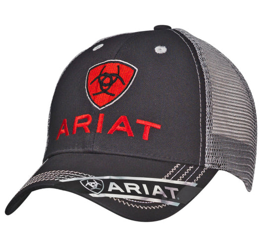 ARIAT MENS BLACK AND RED LOGO CAP
