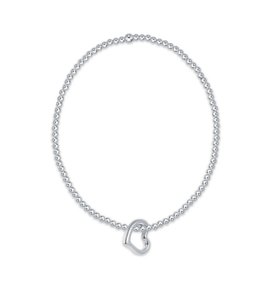 E NEWTON CLASSIC STERLING 2.5MM BEAD BRACELET LOVE STERLING CHARM
