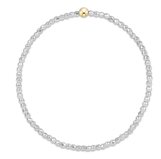 E NEWTON BRIGHT SILVER FACETED HEMATITE 2MM BEAD BRACELET