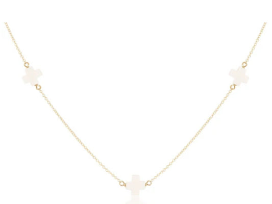 E NEWTON 17”CHOKER SIMPLICITY CHAIN GOLD-SIGNATURE CROSS