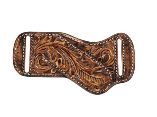 M&F WESTERN HORIZONTAL FLORAL EMBOSSED HAND TOOLED BELT KNIFE SHEATH
