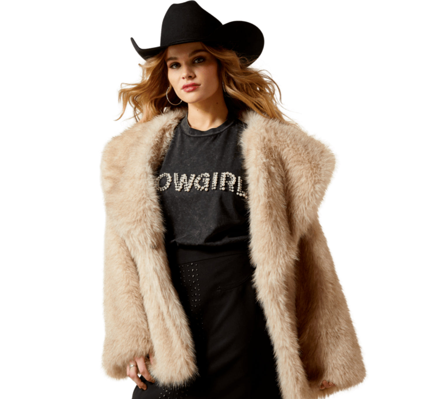 ARIAT WOMENS FAUX FUR COAT