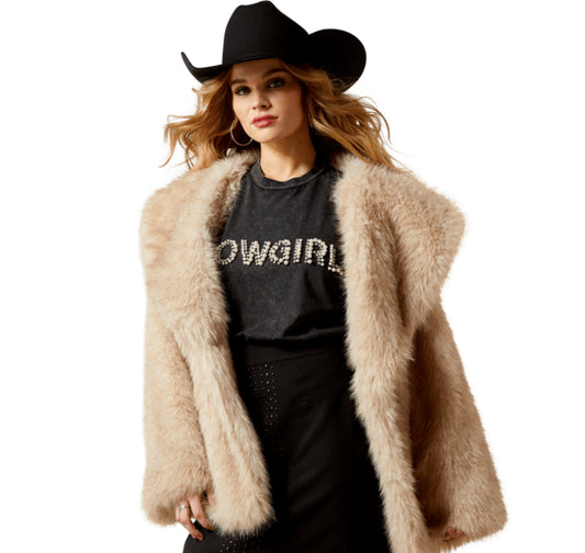 ARIAT WOMENS FAUX FUR COAT