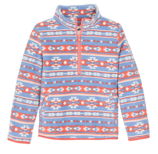 WRANGLER GIRLS LONG SLEEVE FLEECE 1/2 ZIP JACKET