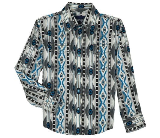 WRANGLER BOYS CHECOTAH LONG SLEEVE BUTTON UP
