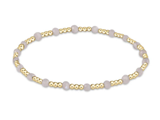 E NEWTON GEMSTONE GOLD SINCERITY PATTERN 3MM BEAD BRACELET MOONSTONE