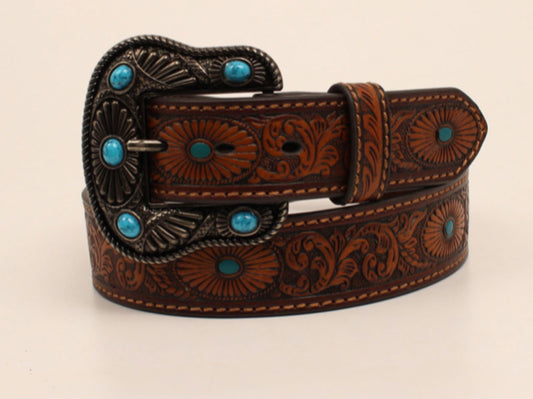 NOCONA LADIES FLORAL TOOLED BELT