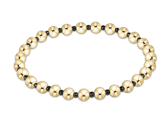 E NEWTON FACETED HEMATITE GRATEFUL PATTERN 5MM BEAD BRACELET