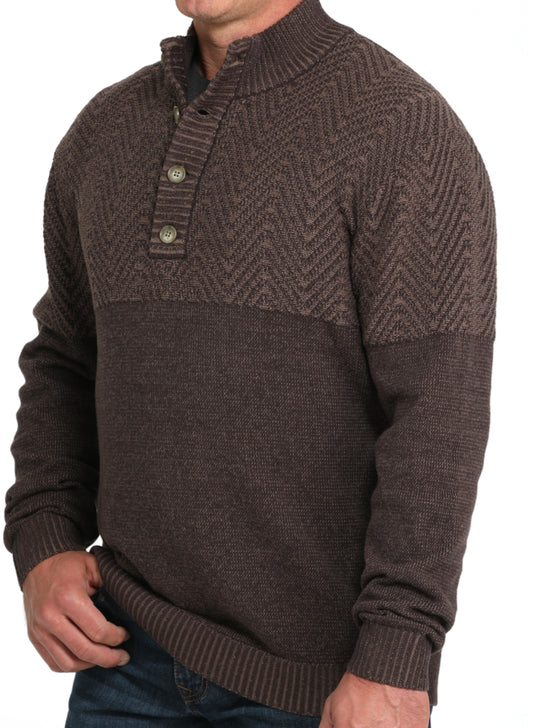 CINCH MENS 1/4 BUTTON PULLOVER SWEATER OW25