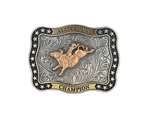 NOCONA YOUTH RECTANGLE BULL RIDER CHAMPION BELT BUCKLE