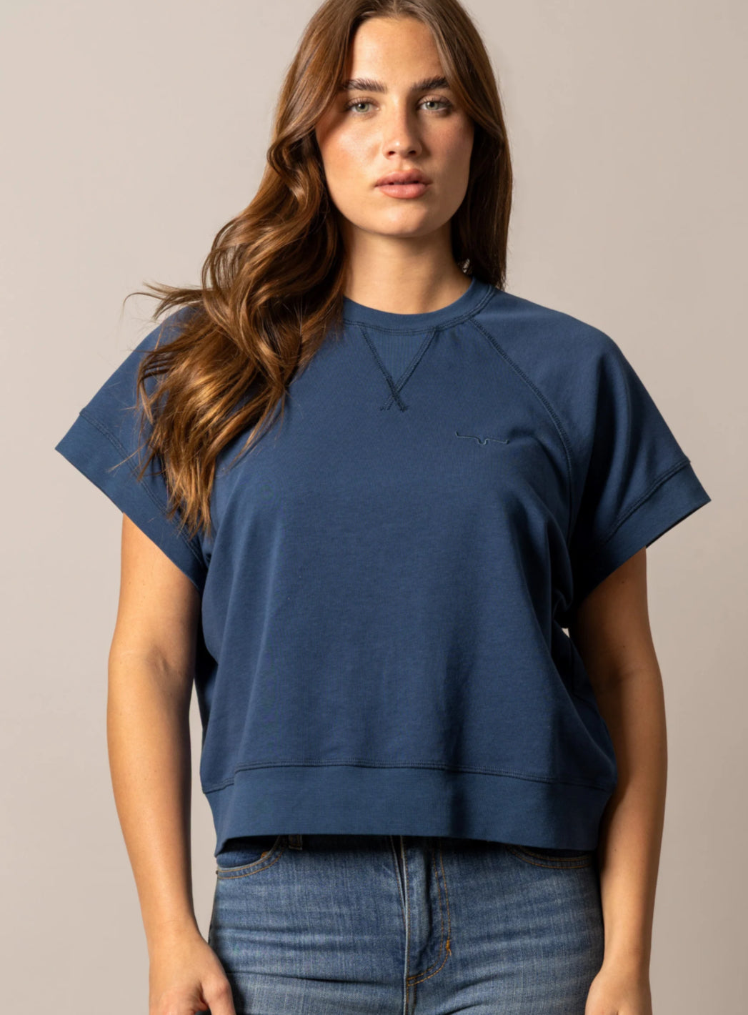 KIMES RANCH HOLLY WOMENS CROP FLEECE SHORT SLEEVE SHIRT