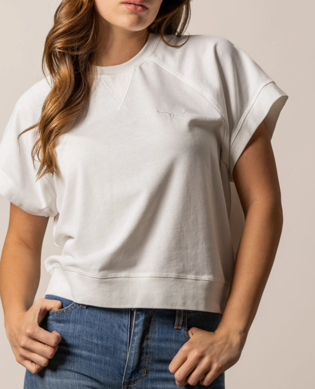 KIMES RANCH HOLLY WOMENS CROP FLEECE SHORT SLEEVE SHIRT