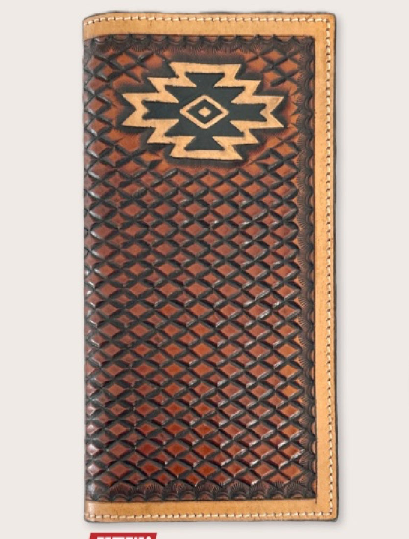 CIRCLE SH WALLET RODEO STYLE BASKET WEAVE SW DESIGN