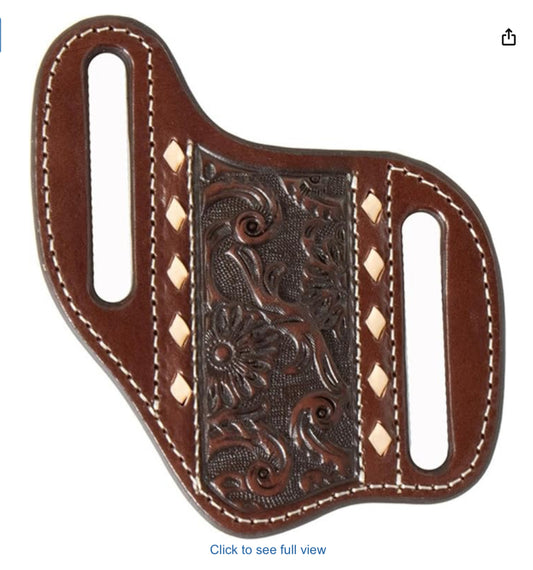 NOCONA FLORAL EMBOSSED PANCAKE KNIFE SHEATH