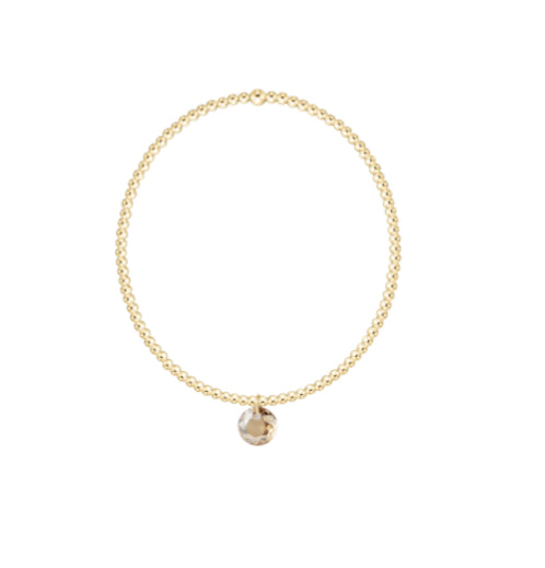 E NEWTON CLASSIC GOLD 2MM BRACELET- REFLECTION SMALL BIRTHSTONE CHARM
