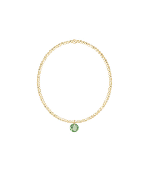 E NEWTON CLASSIC GOLD 2MM BRACELET- REFLECTION SMALL BIRTHSTONE CHARM