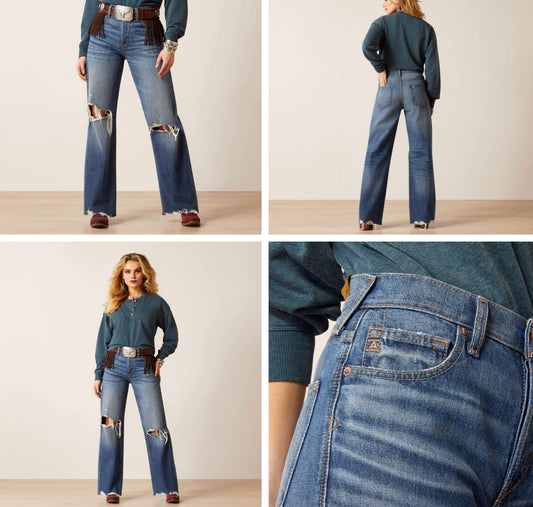 ARIAT WOMENS ULTRA HIGH RISE TOMBOY WIDE JEAN HAITI