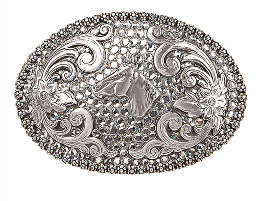 BLAZIN ROXX HORSEHEAD BUCKLE WITH RHINESTONE ACCENTS