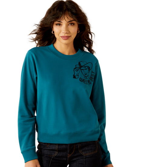 ARIAT WOMENS ESSENTIAL SENDERO WEST IS BEST SWEATSHIRT