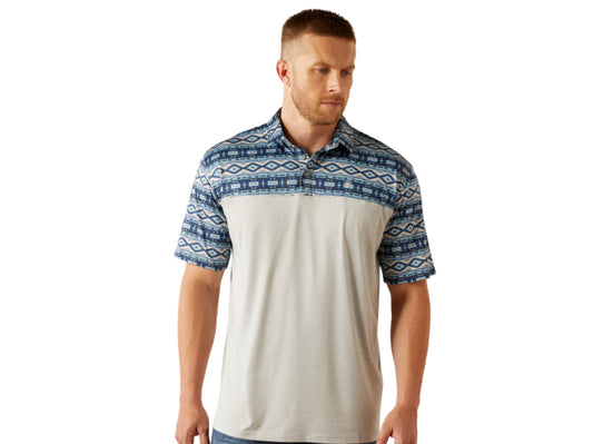 ARIAT MENS CHARGER 2.0 COLOR BLOCK POLO