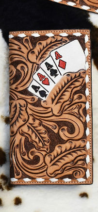 M&F RODEO HAND PAINTED ACE CARDS WALLET