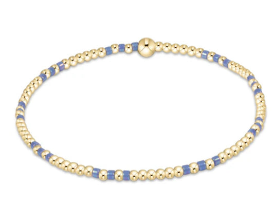 E NEWTON HOPE JOY PATTERN 2MM BEAD BRACELET BRIGHT BLUE