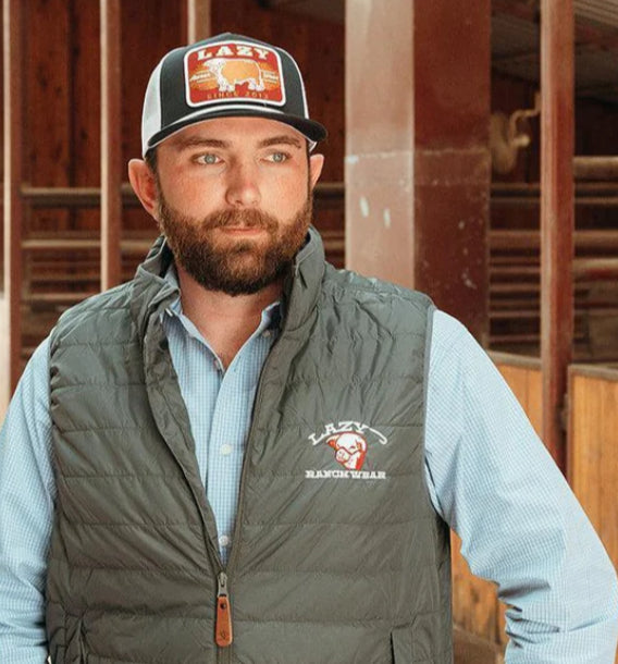 LAZY J RANCH NAVY & WHITE WILDFIRE CLASSIC ROPE TRUCKER HAT