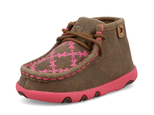 TWISTED X TODDLERS CHUKKA DRIVING MOC WITH PINK ACCENTS
