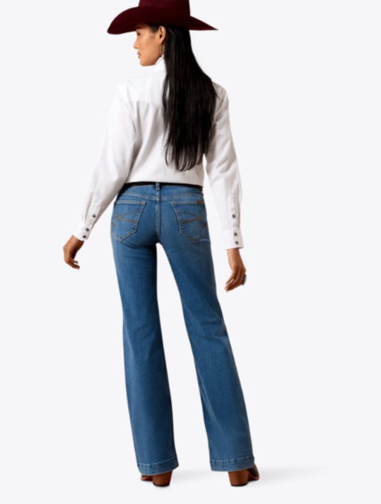 ARIAT WOMENS PERFECT RISE REVEL VILMA ULTRASTRETCH TROUSER JEANS IN SKY VALLEY